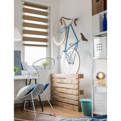 Рулонная штора день-ночь Delfa Mini СРШ-01МК 41025 48х160cm (Chocolate) Thumb