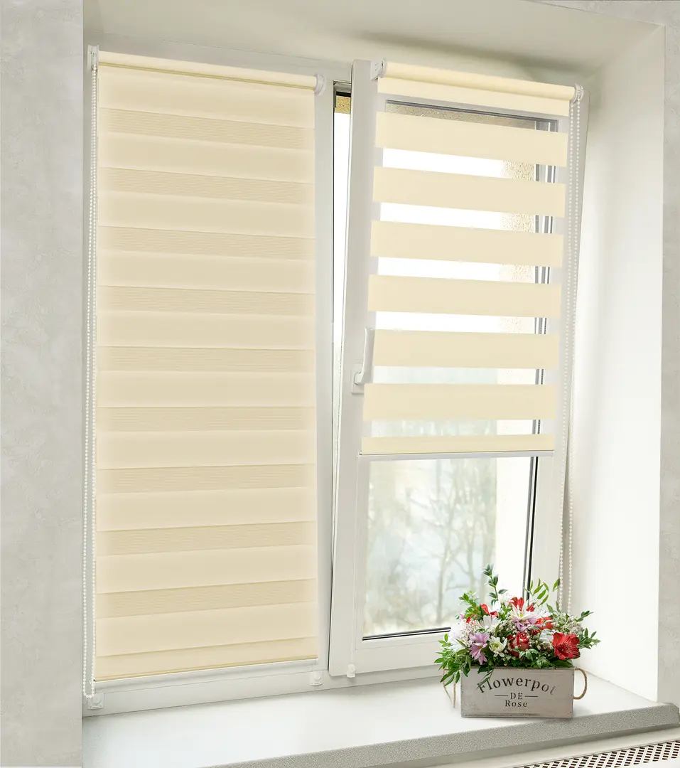 Рулонная штора день-ночь Delfa Mini СРШ-40603 34x160 (Beige)