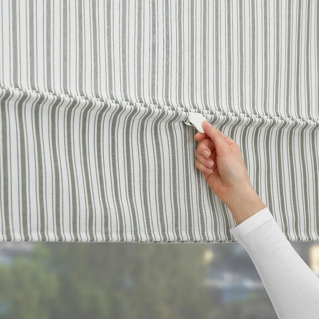 Римская штора Ikea Ringblomma 80x160 (Белый/Зеленый/В полоску) - 3