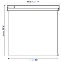 Рулонная штора Ikea Fyrtur непрозрачная/беспроводная/на батарейках 140x195 (Серый) Thumb