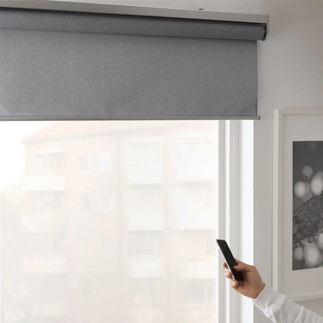 Рулонные жалюзи Ikea Fyrtur беспроводная/на батарейках 60x195 (Серый) - 3