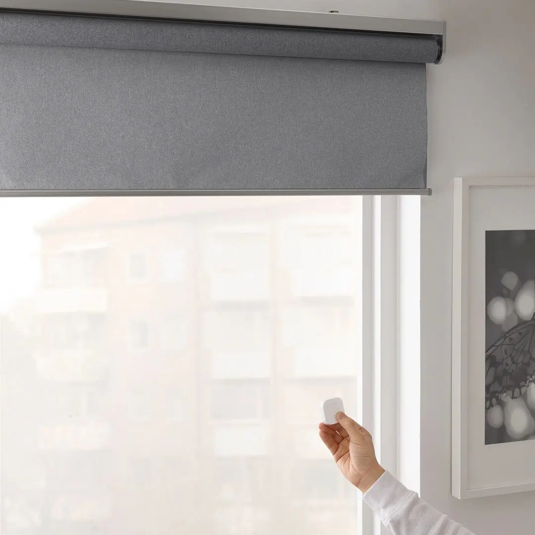 Рулонные жалюзи Ikea Fyrtur беспроводные/на батарейках 80x195 (Серый) - 4