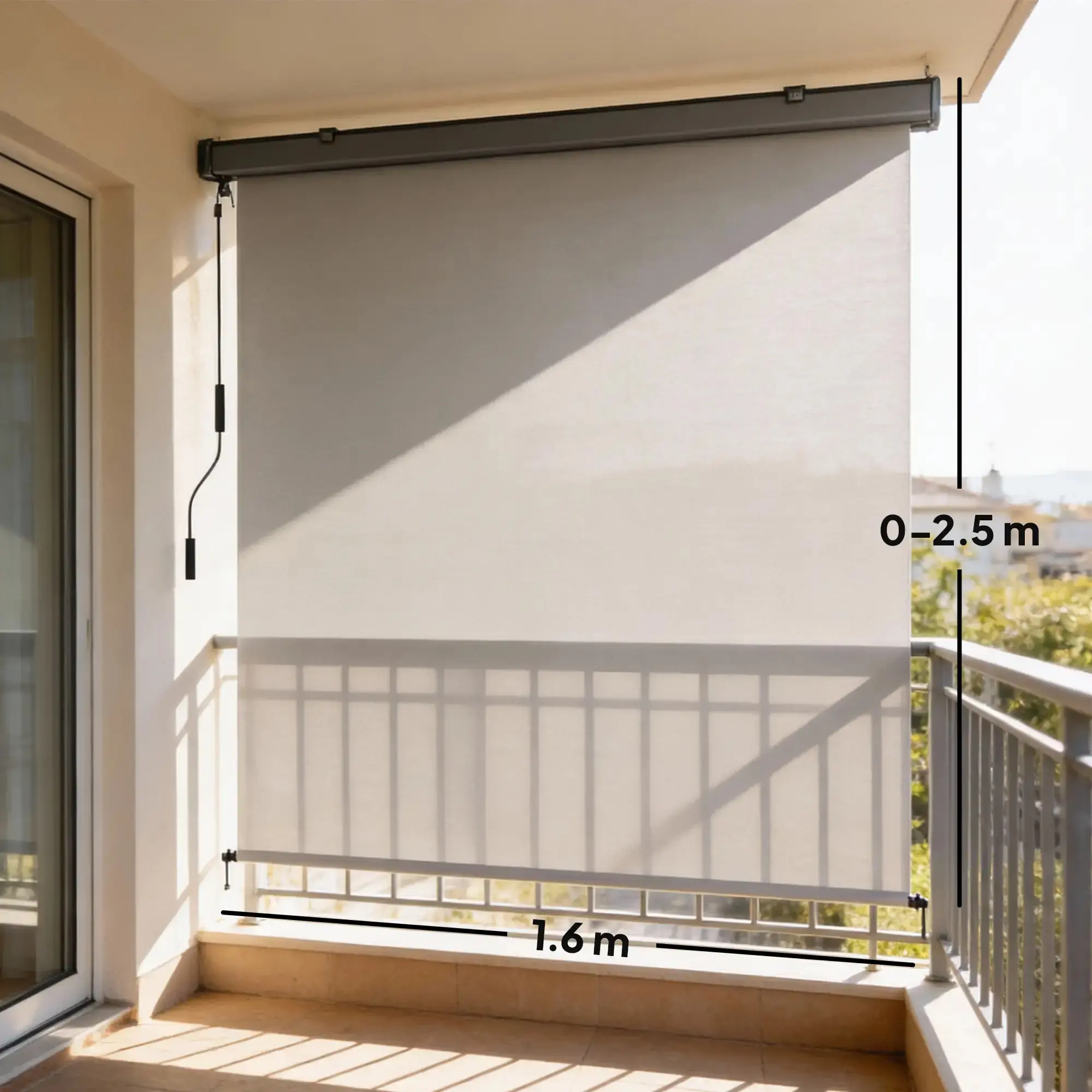 Рулонная штора наружная Outsunny 840-290V00CW (Cream White) - 3